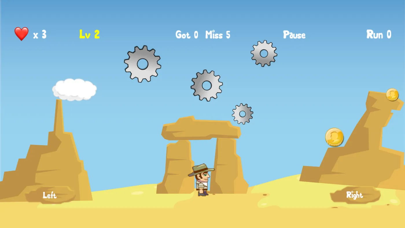 Level 2, desert, with a rock in the middle